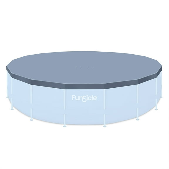 Funsicle 20 ft Round Above Ground Swimming Pool Cover, Gray, Adults