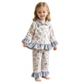 thumbnail image 3 of YDFCWXW Toddler Girl Clothes Winter Spring, Tunic Shirt Ruffle Pants, 2 Set, Gift, Pototshoot Daily (Light Blue, 6-7 Years), 3 of 6