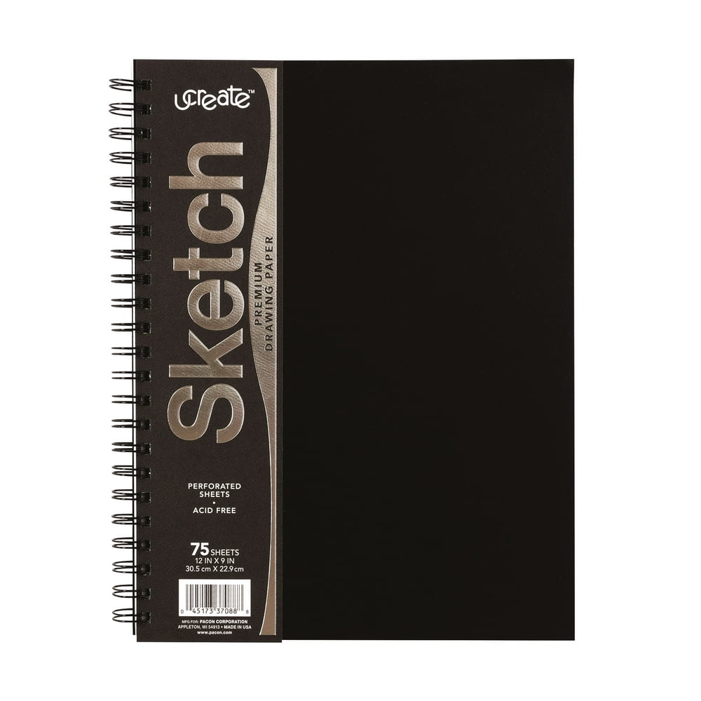 UCreate Poly Cover Sketchbook, 12" x 9" Drawing Notebook, 75 Sheets