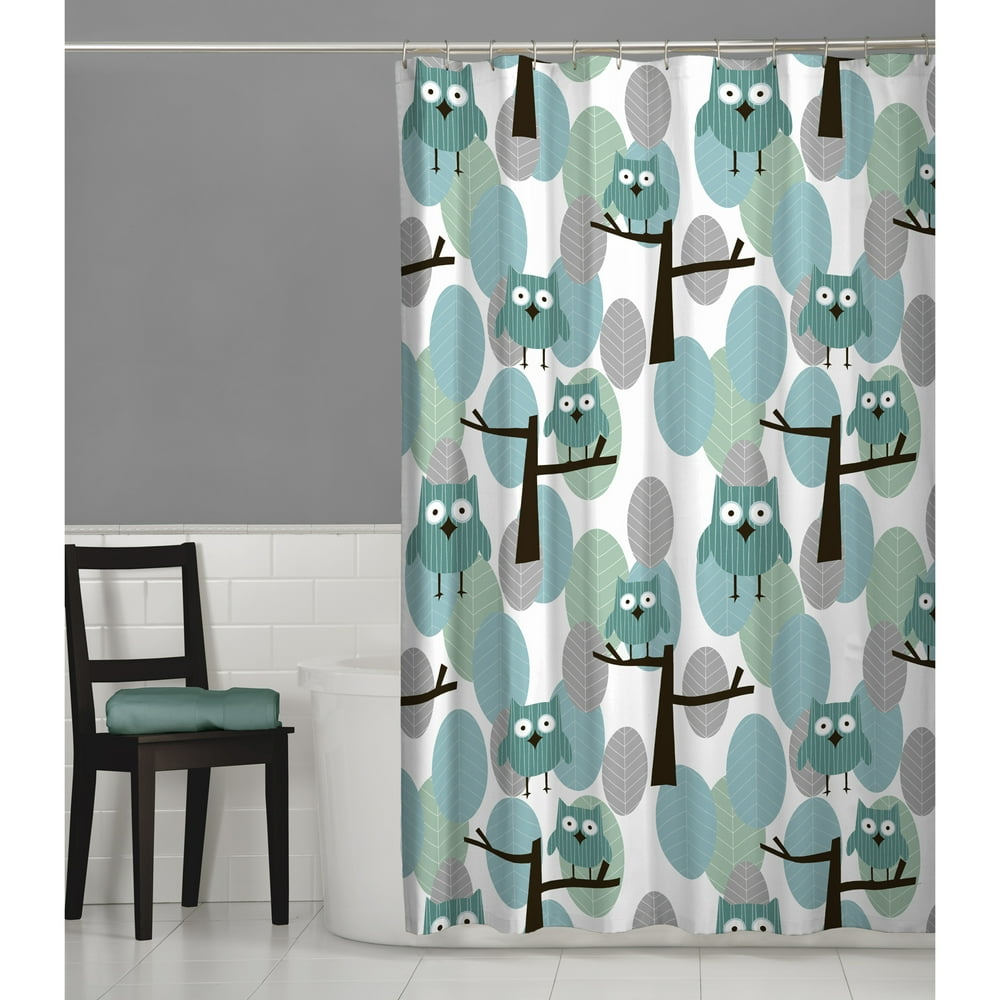 Zenna Home Owl Fabric Shower Curtain