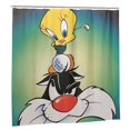 thumbnail image 2 of Cortina de ducha de tela de poliéster impermeable Bugs Bunny, decoración de baño, kit de cortina de ducha con ganchos, 72 x 72 pulgadas, 2 of 8
