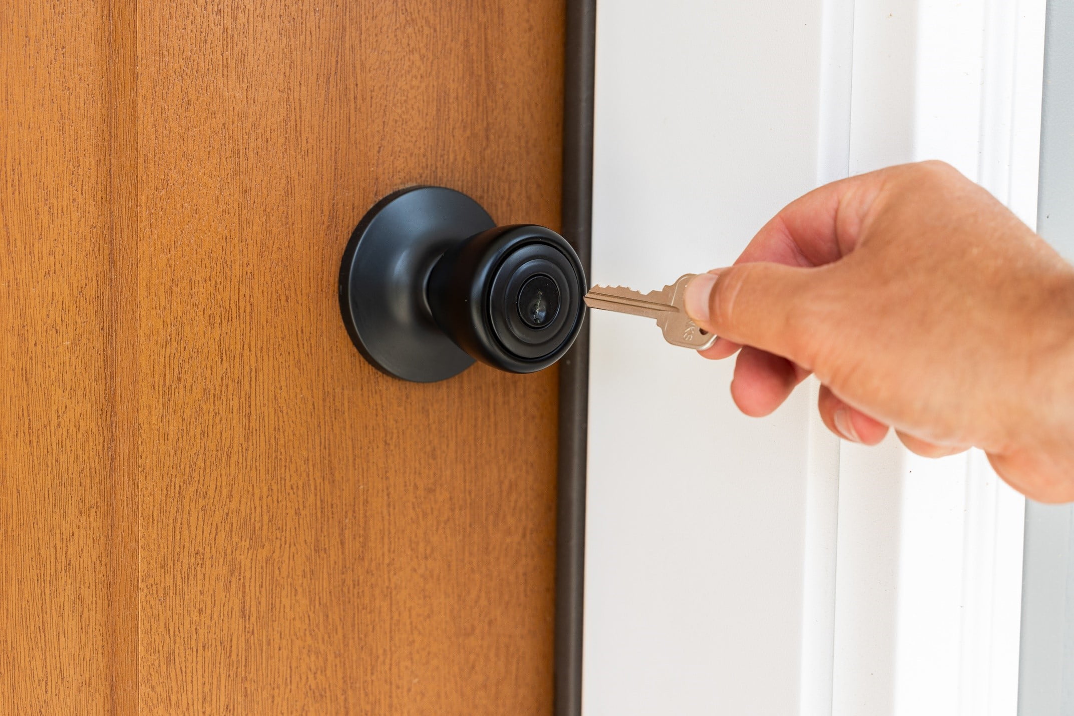Brinks Keyed Entry Tulip Style Doorknob, Matte Black Finish