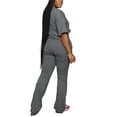 thumbnail image 2 of Aomice Women 2 Piece Lounge Outfits Short Sleeve Top and Flare Pants Sets Tracksuit Gray XL, 2 of 5