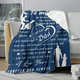 thumbnail image 5 of Dad Gift from Daughter Sherpa Blankets Birthday Gifts to My Dad Father Blue Bed Blanket Soft Home Decor Daughter Father Gift Blanket 50x60 Inch with Socks for Dad Daddy Papa, 5 of 6