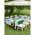 thumbnail image 4 of Outdoor Tablecloth with Umbrella Hole for Patio/Picnic/Party/Camping, Watercolor Football Waterproof Table Cloth Rectangle Table Cover Washable, Modern Sporty Aesthetic Blue (52"x 70"), 4 of 9