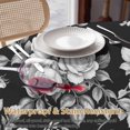 thumbnail image 4 of Round Tablecloth Black Floral Rose Waterproof Oil Proof Polyester Table Cloth Cover Decor for Home Dining Outdoor,Patio,Parties, 60" Dia. Vintage Leaf Flower, 4 of 9