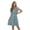 Sage, variant on Women's Ruffled Ditsy Floral Surplice Mini Dress with Sheer Overlay and No Stretch Bodice 60% Polyester Fabric