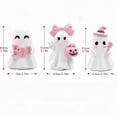 thumbnail image 3 of Halloween Ghost Figurines, 3 Pcs Pink Halloween Decor, Cute Ghost and Pumpkin Table Decorations, Small Resin Desk Statue Decorations for Tiered Tray, 3 of 8