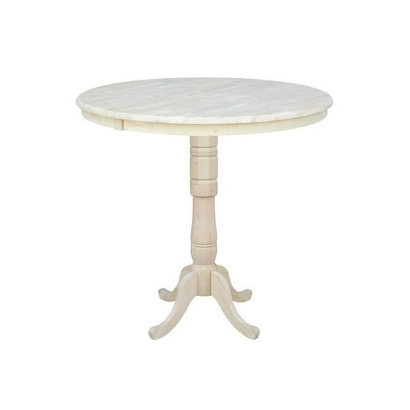 Afuera Living 36" Dining Counter/Bar Height Round Top Pedestal Table - 12" Leaf