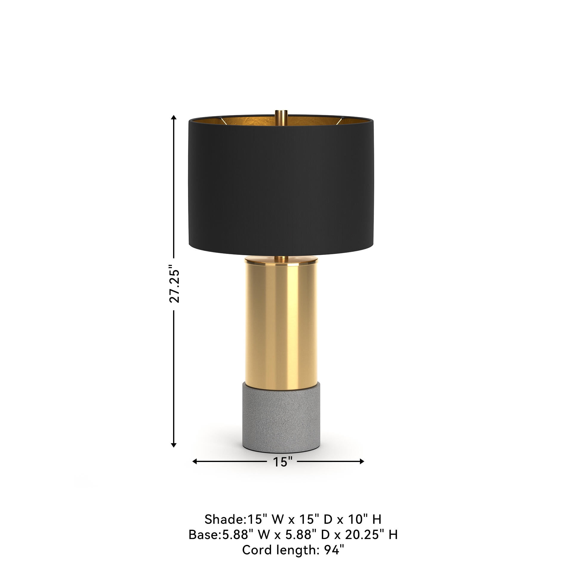 Signature Design by Ashley Contemporary Jacek Table Lamp (Set of 2)  Gray/Brass Finish