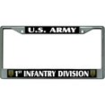 thumbnail image 1 of U.S. Armée 1ère Division d'Infanterie Chromé License Cadre de Plaque, 1 of 1