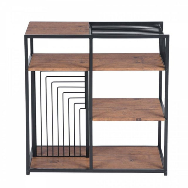 Topcobe Industrial Retro Small Bookcases Ladders 3 Tiers Shelves Bookshelf Rack Storage Shelf Display Unit for Home Décor Furniture