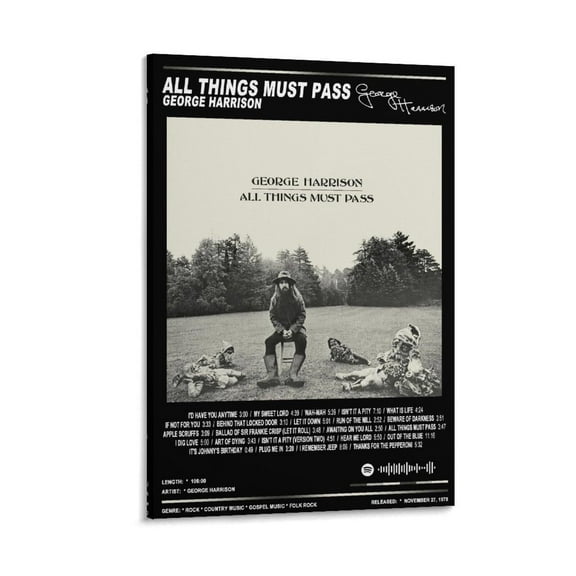 George Harrison All Things Must Pass Music Cover Canvas Poster Wall Decorative Art Painting Living Room Bedroom Decoration Gift