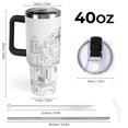 thumbnail image 2 of 40 oz Insulated Tumbler with Handle, Leak-Proof Straw Lid, Stainless Steel Travel Mug for Car & Road Trips - Italian Landscape, 2 of 6