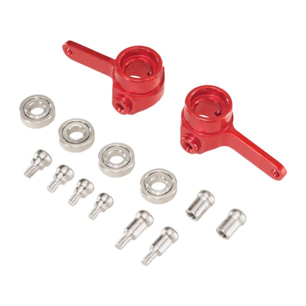 Copa de dirección delantera para coche RC, resistente, robusta, multifunción, 1:28 RC, dirección delantera Rojo