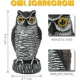 thumbnail image 5 of Large Fake Owl Decoy to Scare Birds Away - Garden Scarecrow Provides Natural Pest Control - 9.6" Tall - Great Horned Owl C, 5 of 8