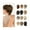 SILVER, variant on Messy Hair Bun Synthetic Hairpieces, Elastic Short Straight Ponytail Extensions for Women Girls