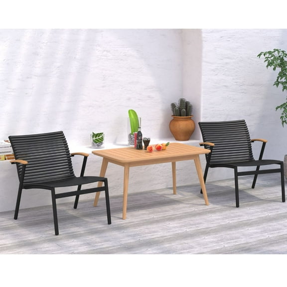 Amazonia Napoli 3-Piece, Aluminum& 100% FSC Certified Teak, Outdoor Patio Bistro Set