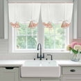 thumbnail image 4 of Orange Striped Balloon Curtains for Bedroom/Front Door/Bathroom, Abstract Modern Geometric Stripes Tie Up Curtains 63 Inch Length Light Filtering Kitchen Curtains Shades for Windows 46"x63", 4 of 8