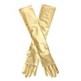 thumbnail image 3 of Fgnfyis Womens Long Stretchy Shiny PU Leather Gloves for Women Party Formal Event Evening Accessories Gold, 3 of 3