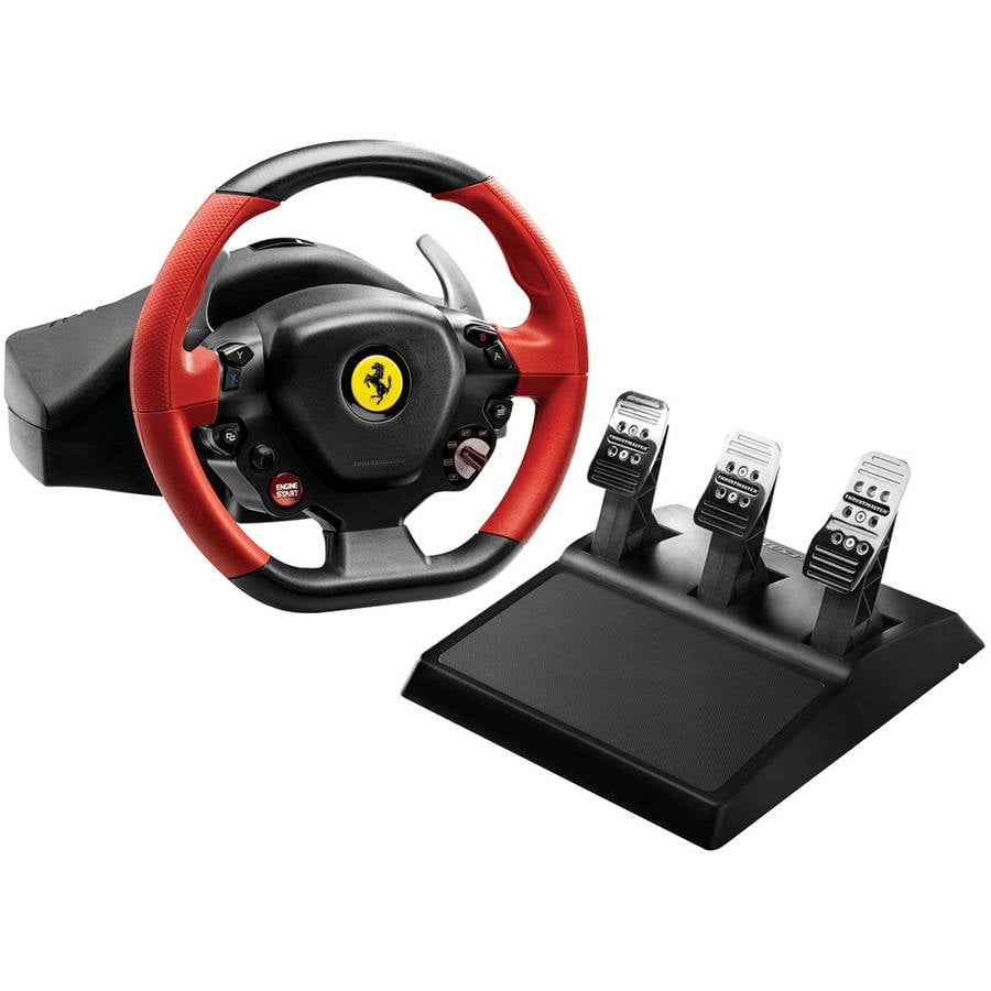 Brand NEW Thrustmaster Ferrari 458 Spider Racing Wheel Wide pedal set Xbox One 