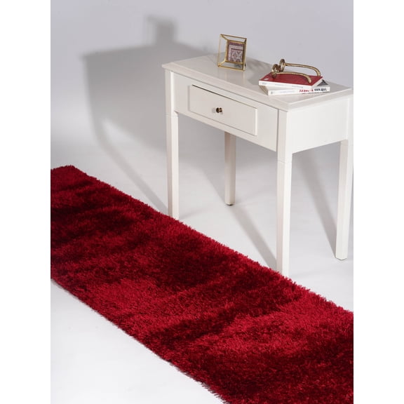Rugsotic Carpets Hand Tufted Shag Polyester Eco-Friendly 2'6''x10' Area Rugs Runner Red Plain Solid High Pile Thick Handmade Anti Skid Indoor Rug for Living Room, Bedroom K00111