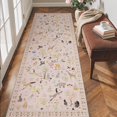 thumbnail image 2 of Alfombra Pasillera BESBLEE 79x183 cm Rosa con Diseño Animal y Floral Antideslizante, 2 of 8