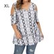 thumbnail image 1 of Camisa de mujer Blusa de manga corta con hombros descubiertos y estampado floral, gris, XL Kearding AP002473-06, 1 of 6