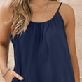 thumbnail image 5 of Eryao Deals Today Short Rompers for Women Summer Casual Solid Color Sleeveless Romper Loose Spaghetti Strap Jumpsuit Shorts Overalls with Pockets 2025,Navy,XXL, 5 of 8