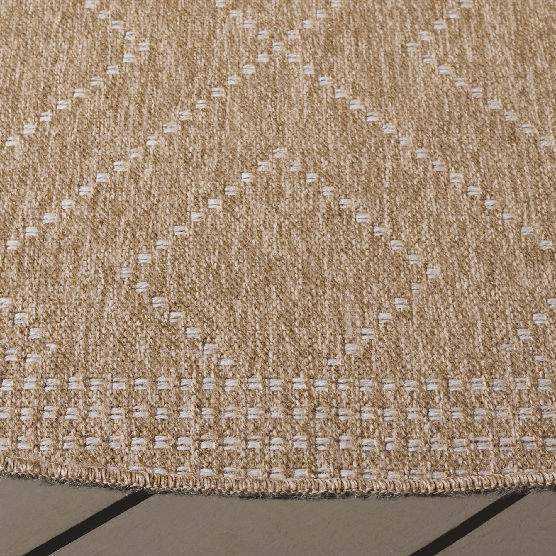 SAFAVIEH Retreat Joisse Geometric Indoor/Outdoor Area Rug, Natural/Ivory, 6'7" x 6'7" Round