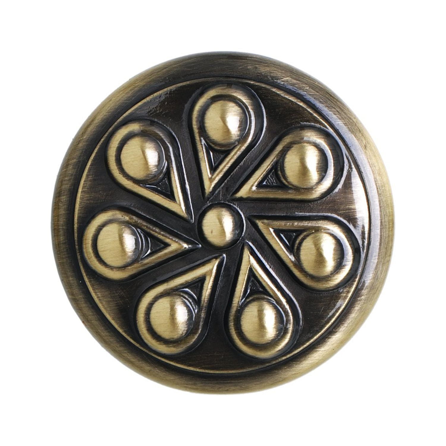 Utopia Alley 25pcs Ceil Cabinet Ring Pull Knob - Decorative Cabinet Drop Pull Knobs for Cabinets and Drawers - Vintage Cabinet Hardware with Hand Finished Antique Brass - Metal Drawer Pull Knobs 1.2"