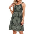 thumbnail image 4 of SWSMCLT Women's Boho Dress Mini Floral Sundress Summer Short Beach Cover Ups for Swimwear Sleeveless Tank Dresses Adjustable Spaghetti Strap Olive Patterned1 Small-X-Large, 4 of 5