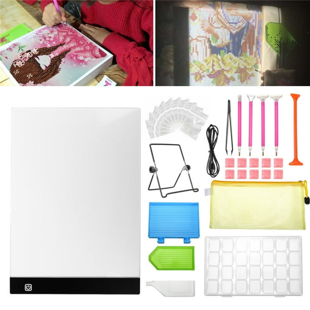 34 Piece Diamond Painting A4 LED Light Pad Kit Diamond Art Light Board