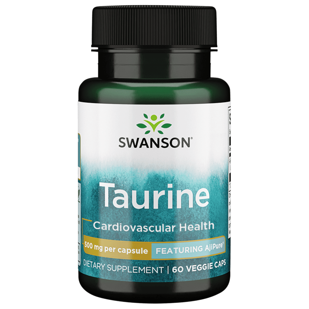 Swanson Ajipure Taurine, Pharmaceutical Grade 500 mg 60 Veggie Capsules