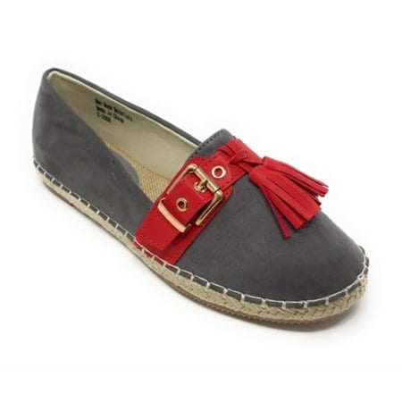 

Women s Forever Young Faux Suede With Contrast Belt With Tassels Espadrille