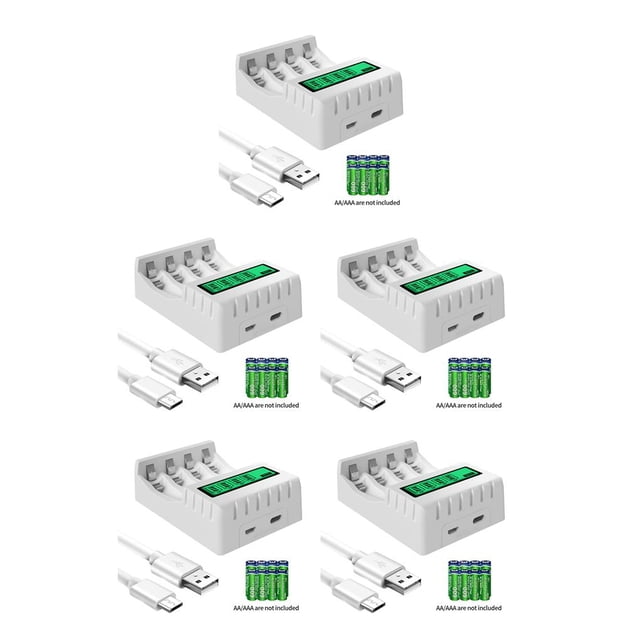 Injueey de Adaptador recargable Pantalla LCD Cargadores Accesorios de alimentación multifuncionales de alto rendimiento blanco Type2 NO2