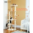 thumbnail image 2 of PAWZ Road 61" Large Cat Tree for Indoor Cats Cat Tower with 9 Scratching Posts and Large Perch Beige, 2 of 7