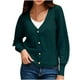 thumbnail image 1 of Suéter cárdigan de manga larga con botones de color sólido informal para mujer, suéter con cuello en V Pompotops  hdfakjf11494, 1 of 8