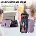 thumbnail image 5 of ELEHOLD iPhone 14 Crossbody Wallet Case, Zipper PU Leather Phone Case with Card Holder Wrist Strap Purse Cover for iPhone 14,Purple, 5 of 7