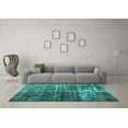 thumbnail image 3 of Ahgly Company Indoor Square Abstract Turquoise Blue Contemporary Area Rugs, 6' Square, 3 of 4
