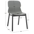 thumbnail image 3 of SAFAVIEH Couture Abbie Classic PP Solid Dining Side Chair, Grey/Black (Set of 2), 3 of 14