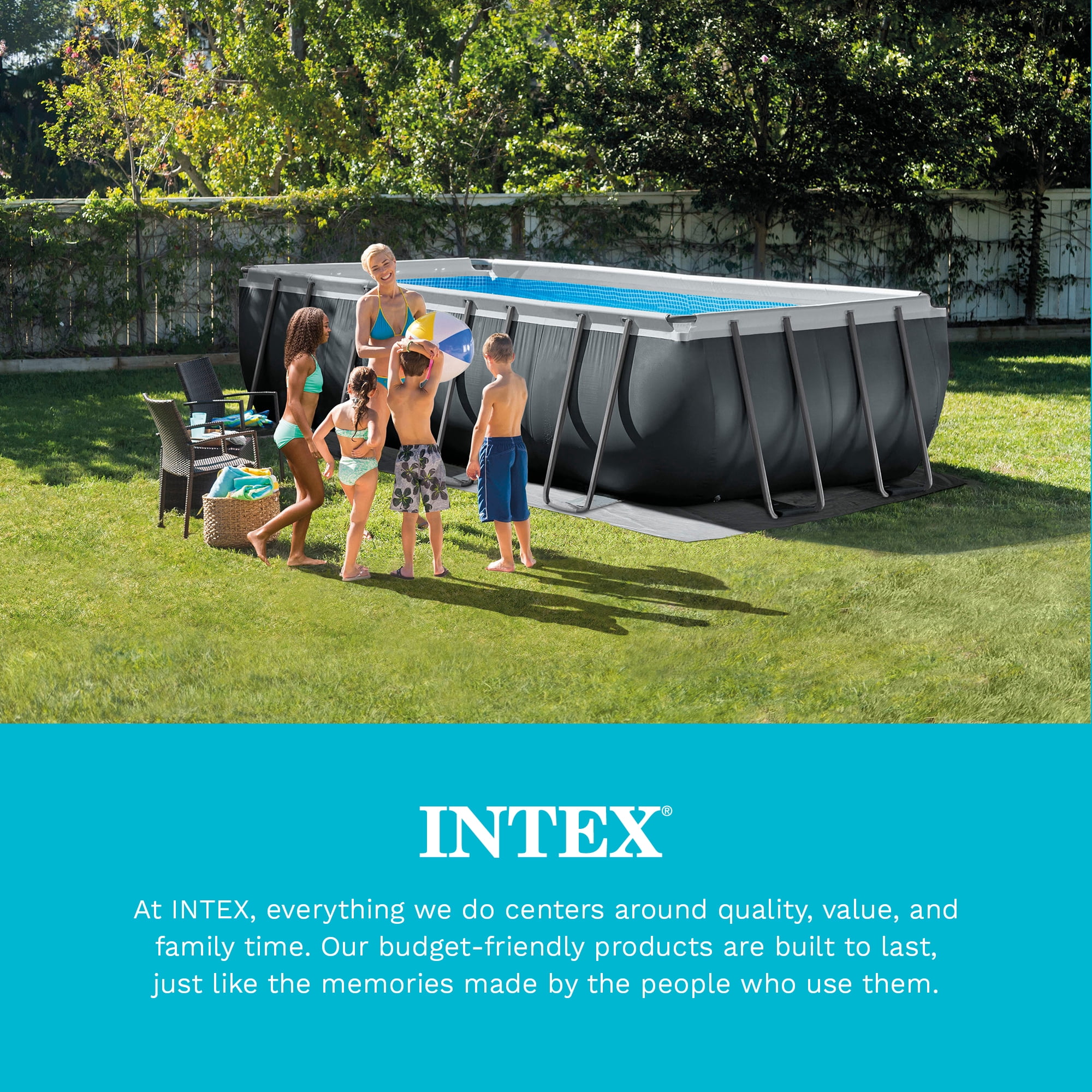 Intex: Solar Pool Cover - 18' x 9' - Blue, Polyethylene, Insulates Water, Reduce Evaporation, Keep Debris Out, Rectangle Above Ground Pool Accessory