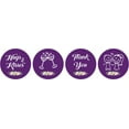 thumbnail image 2 of Darling Souvenir Floral Wedding Theme Stickers chocolate Labels 190 Pcs Party Favor-Purple, 2 of 2