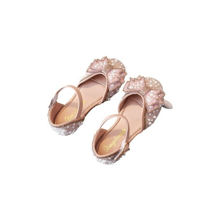 

LSFYSZD Baby Girls Rhinestone Sandals Bow Princess Shoes with Hook and Loop