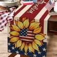 thumbnail image 3 of Rdsfhsp Memorial Day God Bless The USA Table Runner, July 4th Patriotic Religious Cross Christian America Kitchen Dining Table Decor, Veterans Day Home Decoration Indoor Outdoor Party 13x72 Inch, 3 of 5