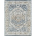 thumbnail image 3 of Mark&Day Washable Rugs, 7x9 Emmett Traditional Navy Blue Area Rug, Blue Ivory Orange Carpet for Living Room, Bedroom or Kitchen (6'7" x 9', Machine Washable), 3 of 10
