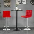 thumbnail image 4 of Gymax 3PCS Pub Table Set 24'' Round Bar Table & 2 Adjustable Bar Stools Red, 4 of 10