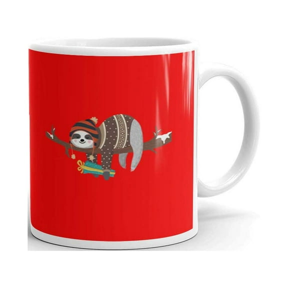 Sloth Christmas Holiday Funny Animal Coffee Tea Ceramic Mug Office Work Cup Gift