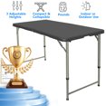 thumbnail image 4 of 4 Foot Folding Table, Fold-in-Half Adjustable Height Camping Table, Indoor/Outdoor Essential, 4 of 8