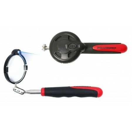 Telescoping Self Examination Mirror - KDT-84087 Round Lighted Telescoping Inspection Mirror, Mirror Swivels to Almost Any Position By GearWrench